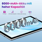 Android Tablet - 2025 Android 14 Tablet Nieuwste 10,1 inch tablets 10 GB + 64 GB + 1 TB uitbreiding, 6000 mAh batterij, Wi-Fi 6, 2 MP + 8 MP dual camera, Bluetooth, 1280 x 800 FHD IPS-grijs