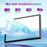 Android Tablet - 2025 Android 14 Tablet Nieuwste 10,1 inch tablets 10 GB + 64 GB + 1 TB uitbreiding, 6000 mAh batterij, Wi-Fi 6, 2 MP + 8 MP dual camera, Bluetooth, 1280 x 800 FHD IPS-grijs