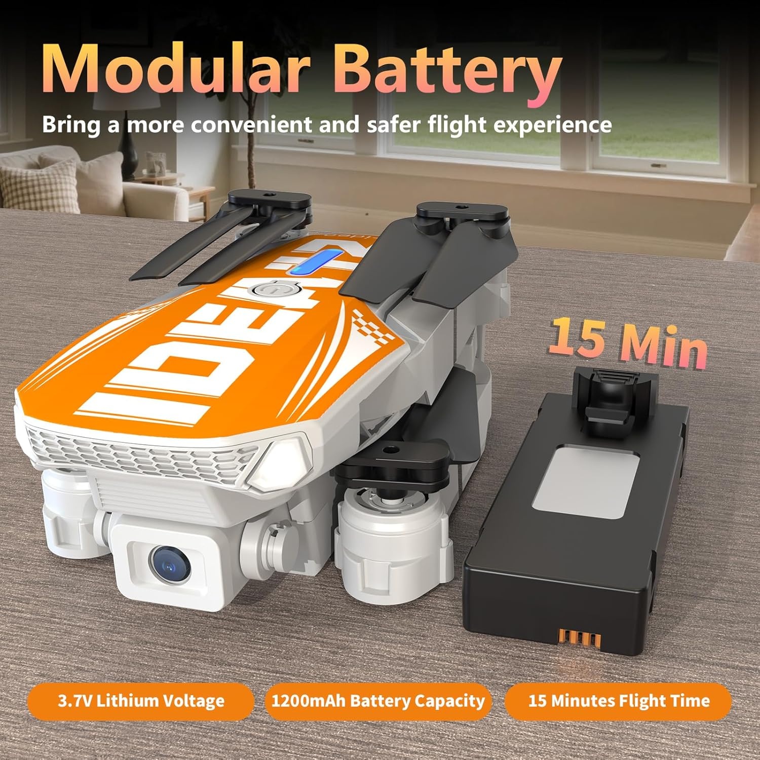 LE-IDEA IDEA12 Mini Drone Oranje met 1080P Camera voor Volwassenen en Beginners