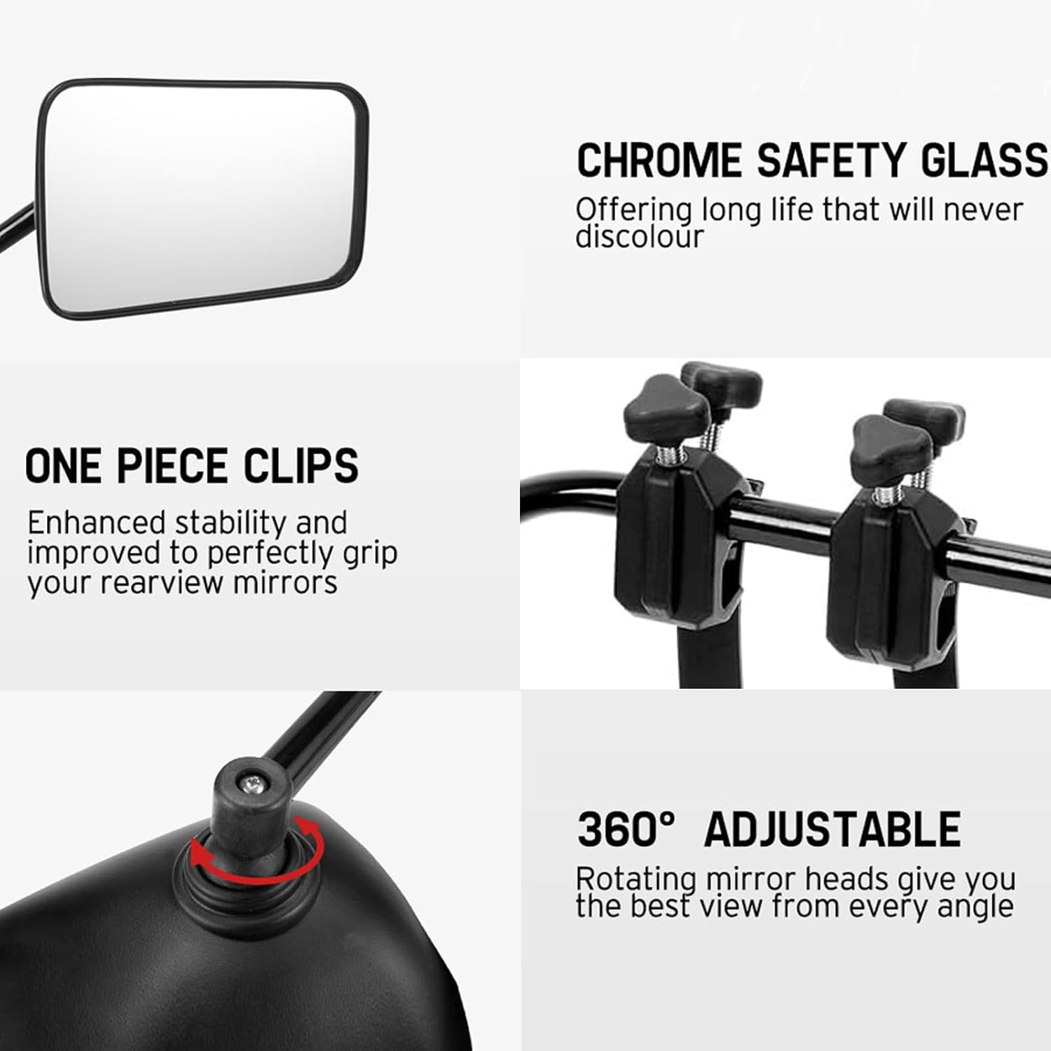 Caravanspiegel,2 Stuks Aanhangspiegel,Universele Spiegel,Aanhangerspiegel,Camperspiegel,Buitenspiegel Voor Campers,Voor Alle Gangbare Voertuigtypen