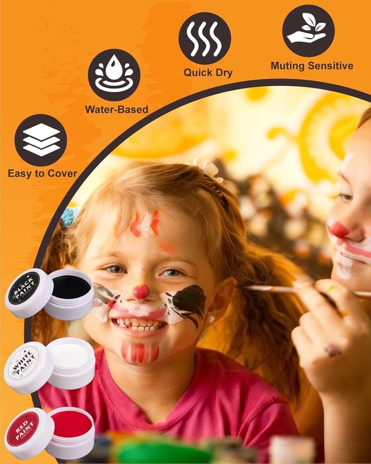 Lictin Face & Body Paint Kit 3 Kleuren voor Kinderen en Volwassenen