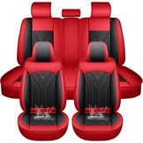 Waterdichte autostoelhoezen, complete set, universeel, geschikt voor 98% van de SUV's, auto's, vrachtwagens, sedans, comfortabel, slijtvast, ademend, rood (rood)