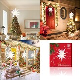 3D Kerstster Licht Buiten Kerst Decoratie - Qijieda 23 inch LED Christmas Star Light Batterij met Timer, Bethlehem Ster Gebruikt om Kerstbomen, Balkons, Binnenplaatsen te Versieren