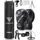 Bokszak voor volwassenen, 1,2 m PU zware bokszakset, 12 oz handschoenen voor MMA Muay Thai Kickboksen Training Thuis Gym, Martial Art (niet gevuld)