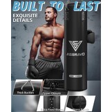 Bokszak voor volwassenen, 1,2 m PU zware bokszakset, 12 oz handschoenen voor MMA Muay Thai Kickboksen Training Thuis Gym, Martial Art (niet gevuld)