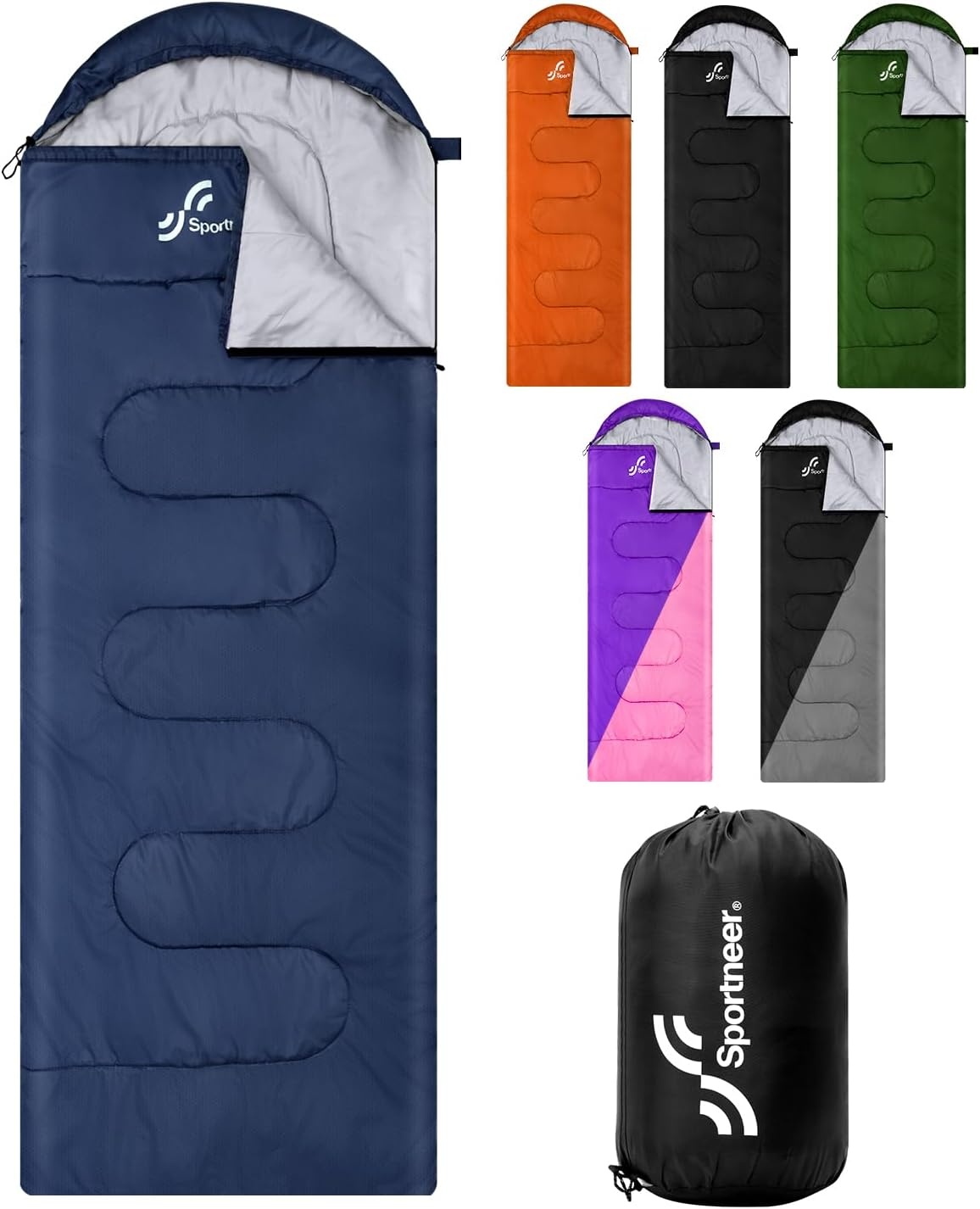 Sportneer Slaapzak voor buiten, licht, draagbaar, warme dekenslaapzak, winterslaapzak voor kamperen, reizen en outdoor, 220 x 75 cm