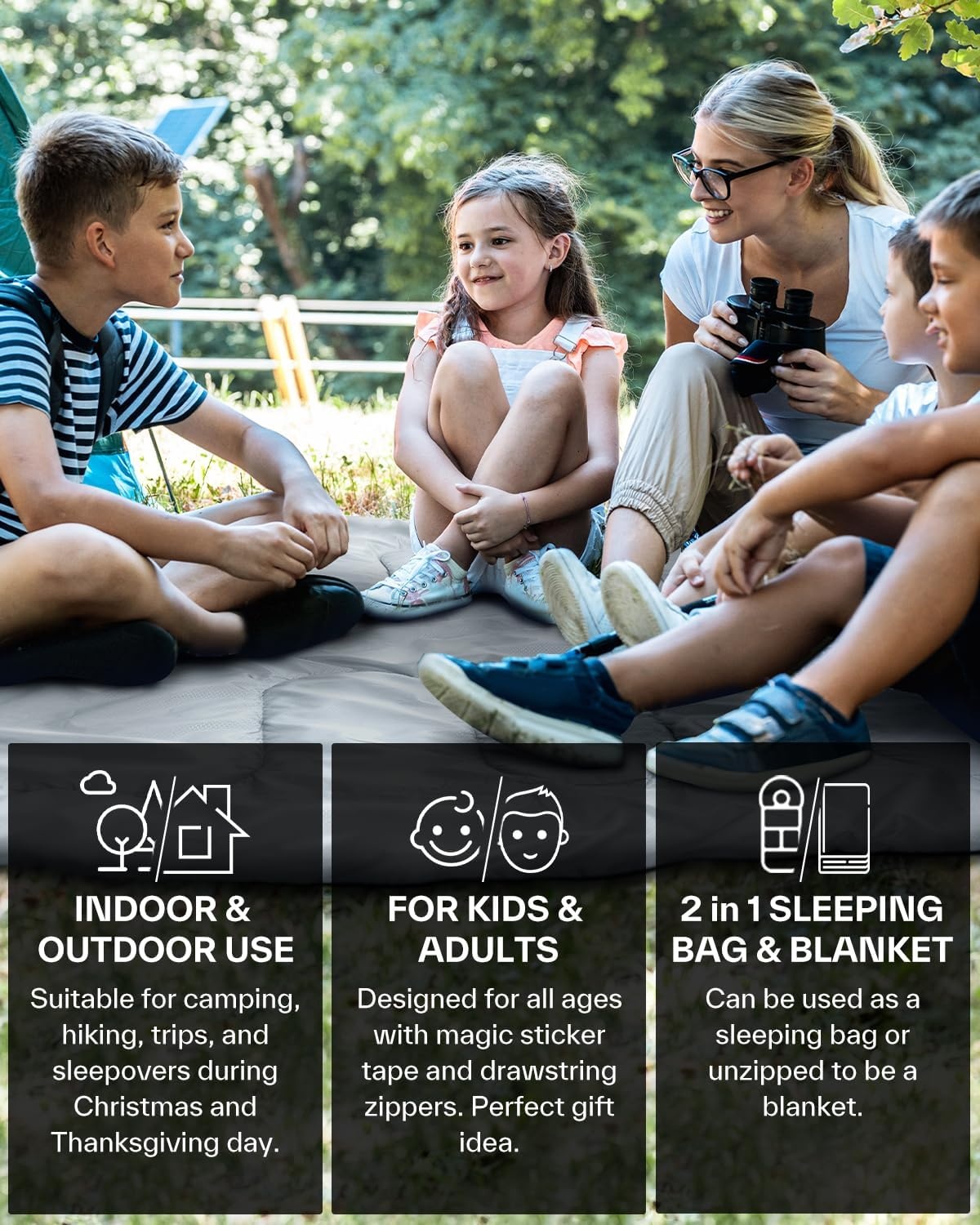 Sportneer Slaapzak voor buiten, licht, draagbaar, warme dekenslaapzak, winterslaapzak voor kamperen, reizen en outdoor, 220 x 75 cm