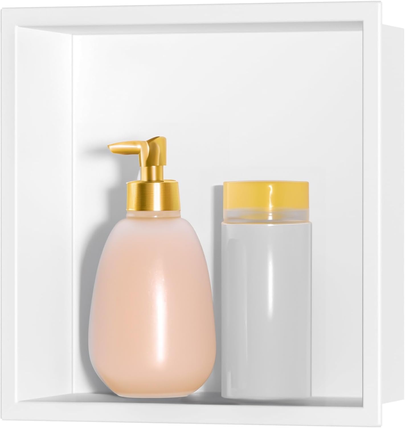 Wandnis douche roestvrij staal, wandnis opslag met een plank, douchebak 20 x 60 x 10 cm, geen tegels nodig, zwart