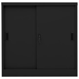 VidaXL Kantoorkast met Schuifdeuren - Zwart Staal - 59% Korting