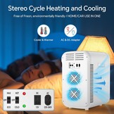 Mini-koelkast, 18 liter, 2-in-1 kleine koelkast met koel- en verwarmingsfunctie, draagbaar met koel- en verwarmingsfunctie, kleine drankkoelkast, 12 V DC/220 V AC voor thuis, kantoor, camping