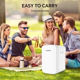 Mini-koelkast, 18 liter, 2-in-1 kleine koelkast met koel- en verwarmingsfunctie, draagbaar met koel- en verwarmingsfunctie, kleine drankkoelkast, 12 V DC/220 V AC voor thuis, kantoor, camping