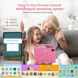 Kindertablet, 10 inch Android 14, 8 GB RAM, 128 GB ROM, EVA-hoes, Bluetooth, Wi-Fi, 6000 mAh, kinderbeveiliging, dubbele camera