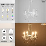 Witte Kroonluchter met 4 Lampen, Moderne Plafondlamp voor Woonkamer, Slaapkamer en Eetkamer, E14 Fitting