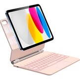 HOU Hoes met verlicht toetsenbord voor de iPad 10e generatie - Praktische en veelzijdige hoes met geïntegreerd toetsenbord, roze
