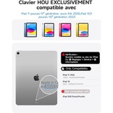 HOU Hoes met verlicht toetsenbord voor de iPad 10e generatie - Praktische en veelzijdige hoes met geïntegreerd toetsenbord, roze