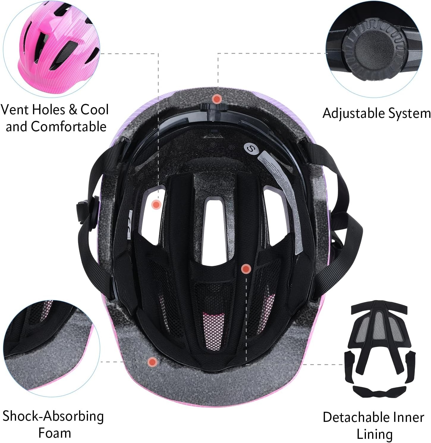 YOOXARMOR Kinderfietshelmen, verstelbare peuterhelm voor meisjes en jongens van 3-5-8 jaar, lichtgewicht baby-/babyhelm voor paardrijden, skateboard, BMX, fiets, scooter