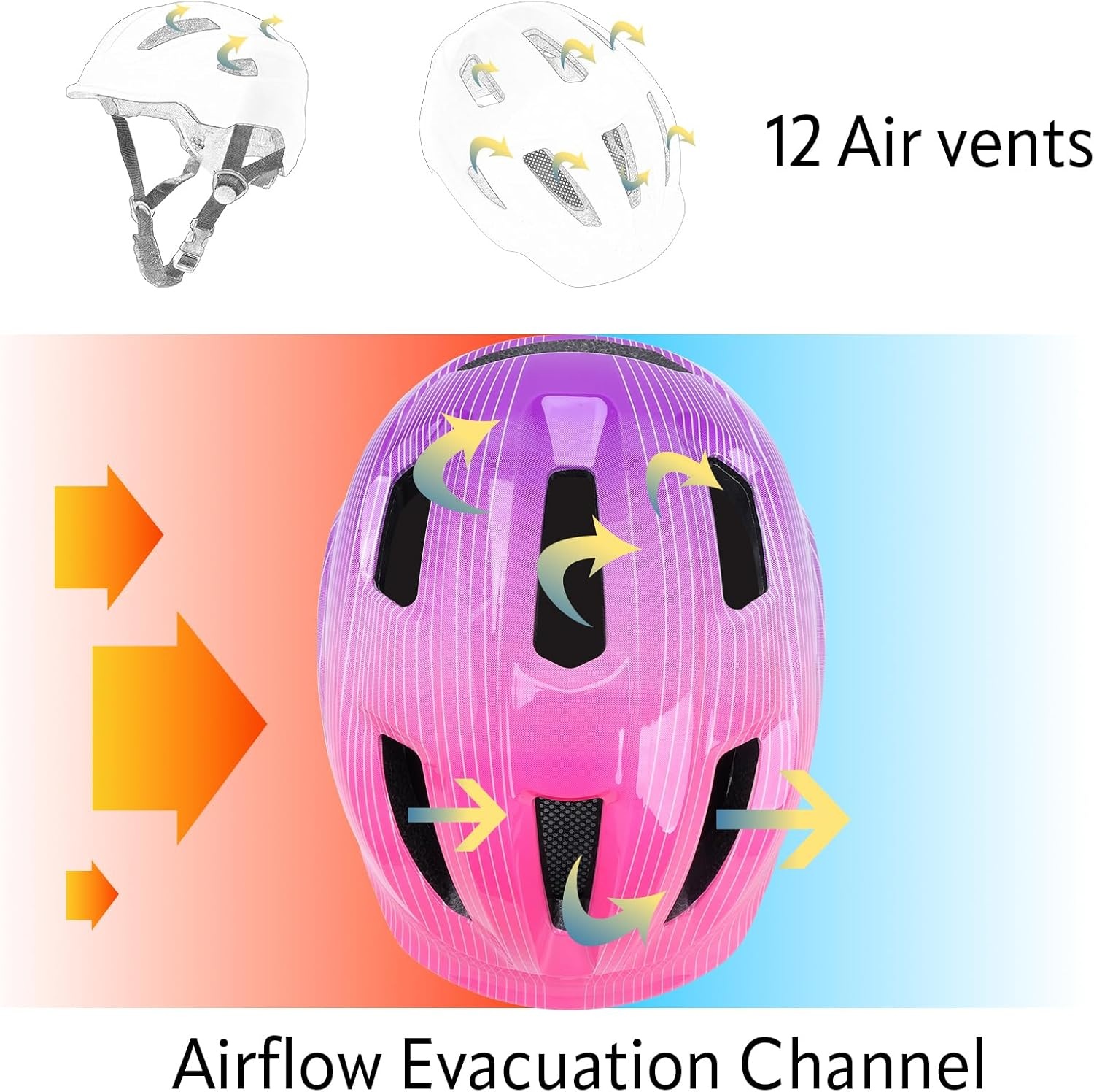 YOOXARMOR Kinderfietshelmen, verstelbare peuterhelm voor meisjes en jongens van 3-5-8 jaar, lichtgewicht baby-/babyhelm voor paardrijden, skateboard, BMX, fiets, scooter