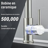 Keukenkraan voor spoelbak met regenboog, inschuifbaar, 2 sproeimodi, messing, geborsteld nikkel