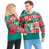 Giggling Getup Grappige Kersttrui Heren met Pailletten