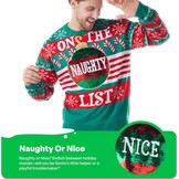 Giggling Getup Grappige Kersttrui Heren met Pailletten