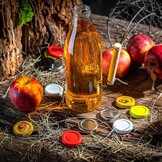 KADAX Sapflessen, 1 l, 3 stuks, glazen flessen met schroefdop, diameter 43 mm, lege flessen om in te maken, inmaakflessen voor het vullen van sap en siroop (zilver)