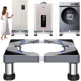 Wasmachine-onderstel, verstelbaar roestvrij wasmachine-onderstel, hoogte 17-20 cm, verstelbare breedte 40-60 cm, voor koelkast, wasmachine, droger, vriezer