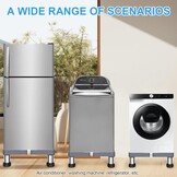 Wasmachine-onderstel, verstelbaar roestvrij wasmachine-onderstel, hoogte 17-20 cm, verstelbare breedte 40-60 cm, voor koelkast, wasmachine, droger, vriezer