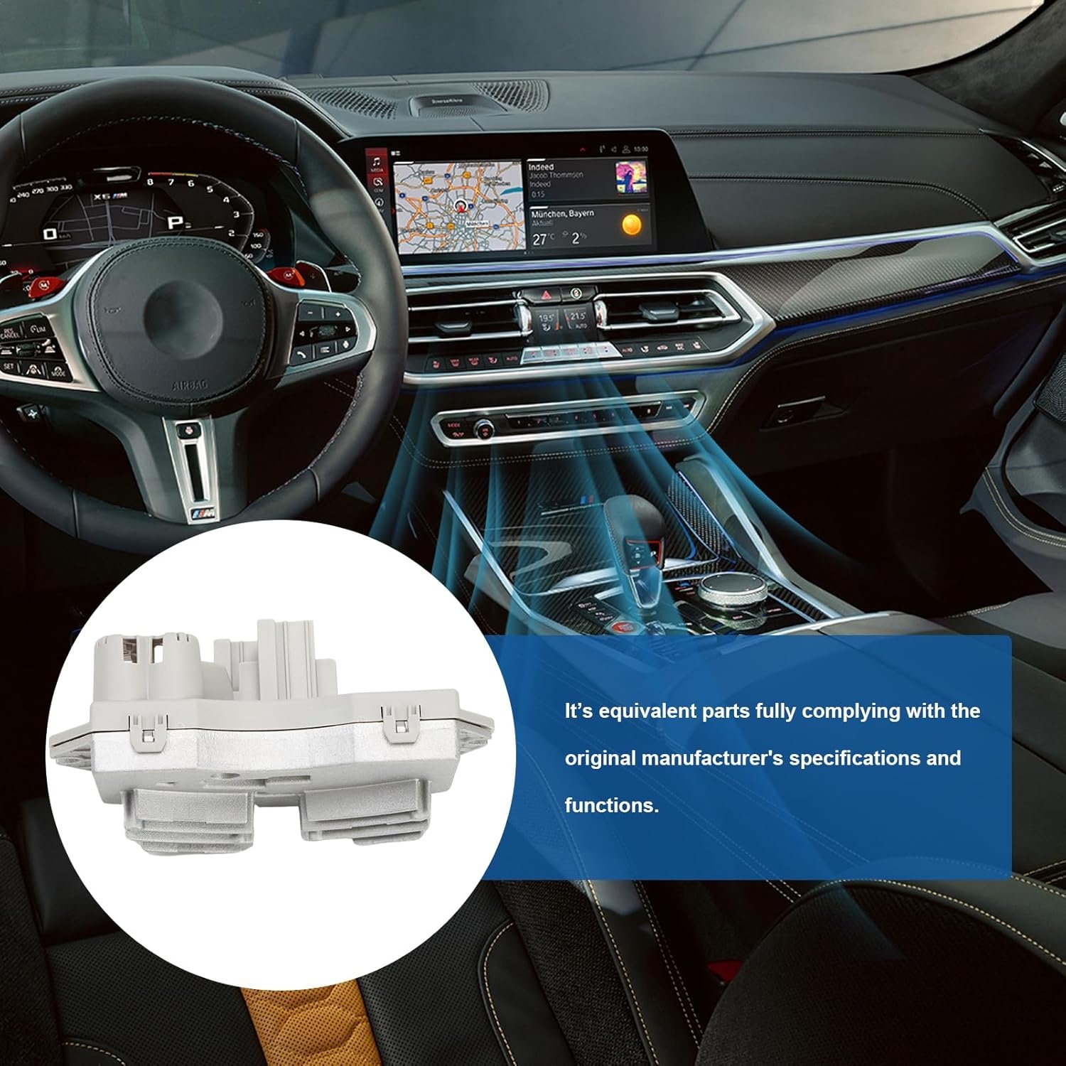 Motorweerstand voor verwarmingsventilator 64116927090, vervanging van de interne ventilatorweerstand voor X1 X3 X5 X6 F25 E70 E71 E72 E81 E82 E84 E87 E88 E89 E90 E91 E92 E93 Z. 4 6416416416