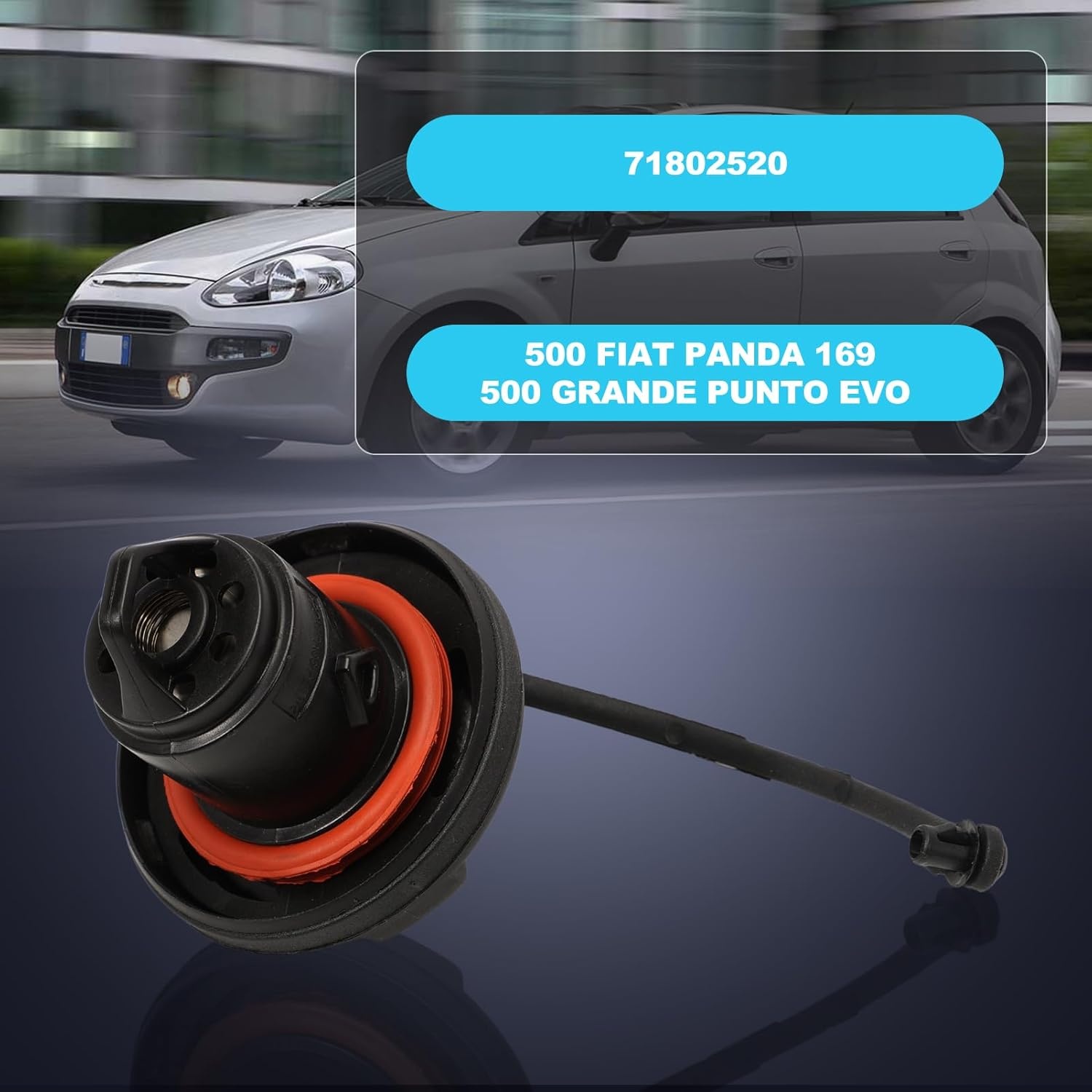 Tankdop afsluitbaar met 2 sleutels voor Punto EVO Ducato Panda 500 Grande 147 MITO Ypsilon 71802520 olietankdop benzinedop