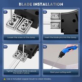 250W luchtgekoelde schuim Cutter Pro Elektrisch hot mes draagbare piepschuim snijgereedschap kit de koester schuimbord snijder met buigbare 12 ''/30 cm mes 24 uur verder werken