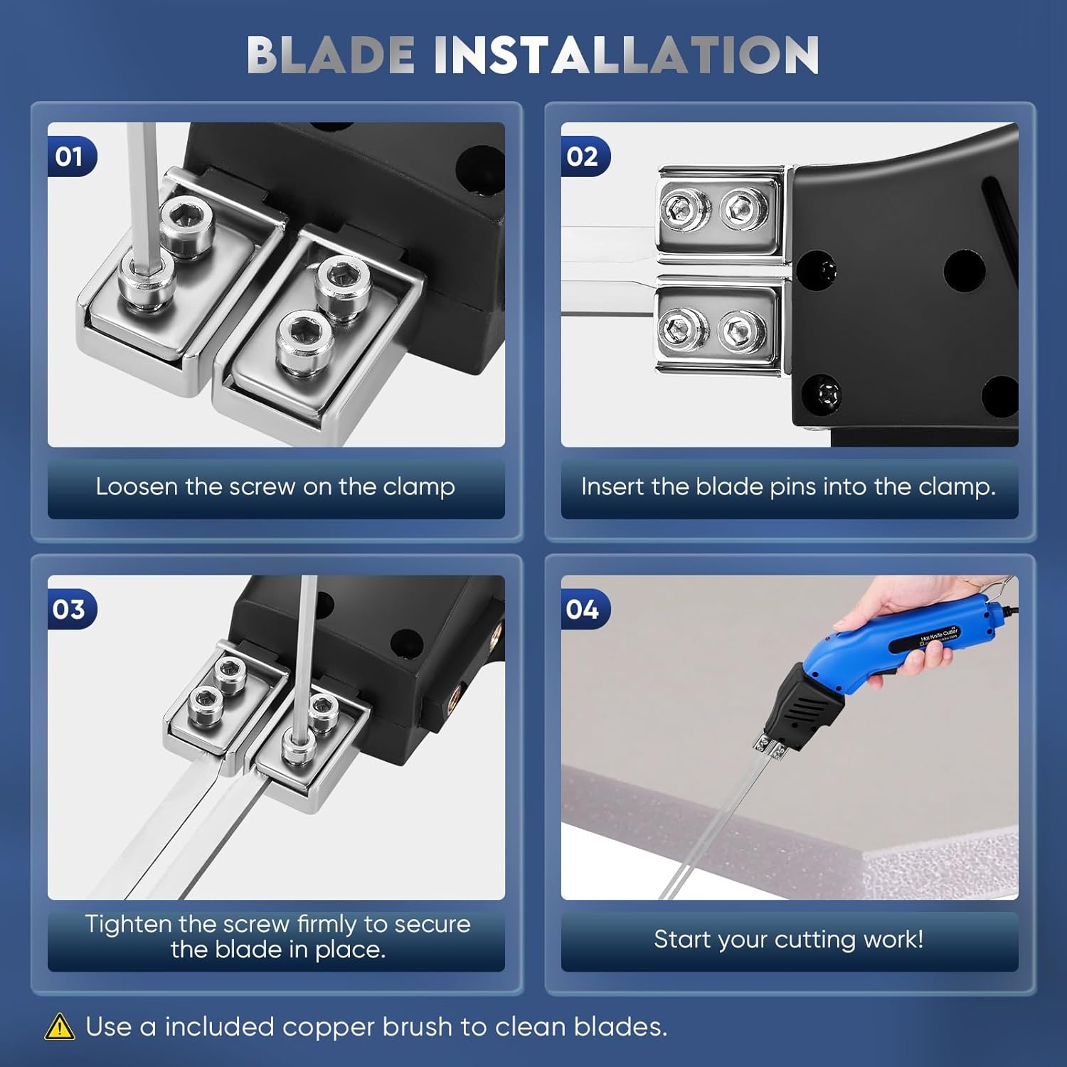 250W luchtgekoelde schuim Cutter Pro Elektrisch hot mes draagbare piepschuim snijgereedschap kit de koester schuimbord snijder met buigbare 12 ''/30 cm mes 24 uur verder werken