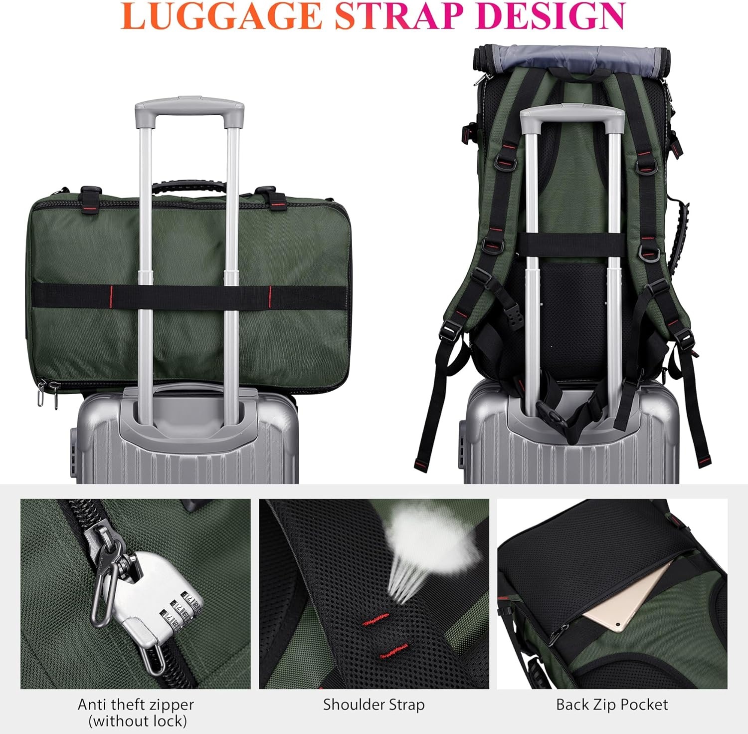 WITZMAN Carry On Travel Rugzak voor Mannen Duffle Bags Fit 17 Inch Laptop Luchtvaartmaatschappij Goedgekeurde Laptop Rugzak