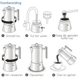 Easyworkz Stovetop Espresso Maker 520ml Roestvrijstalen Moka Pot Koffiezetapparaten,12 kopjes