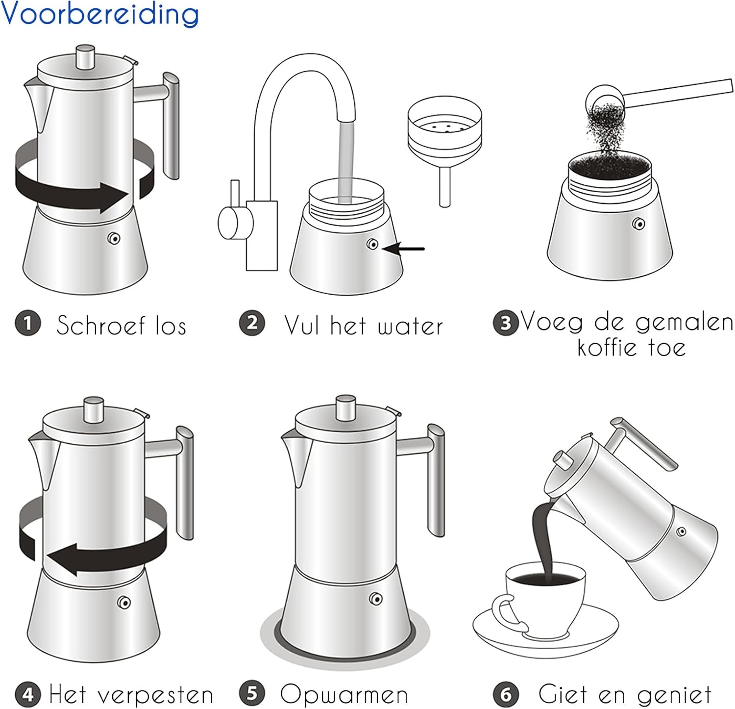 Easyworkz Stovetop Espresso Maker 520ml Roestvrijstalen Moka Pot Koffiezetapparaten,12 kopjes