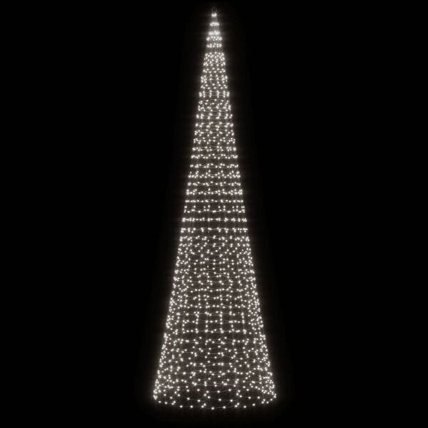 vidaXL LED-kerstboom aan vlaggenmast - Koud Wit - 500cm - 40% Korting