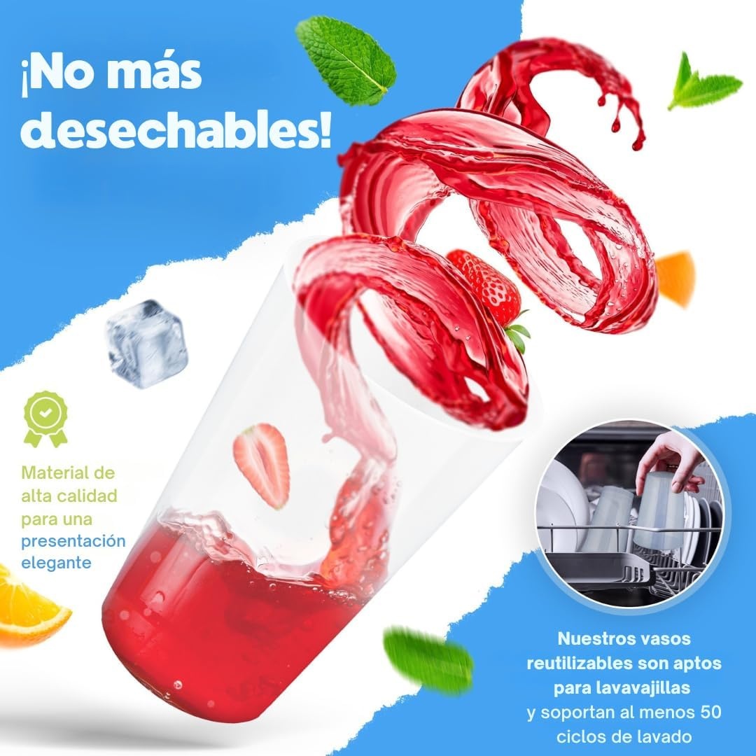 50x Herbruikbare Bekers 0,4L - Onbreekbaar & Vaatwasbestendig (23% Korting)