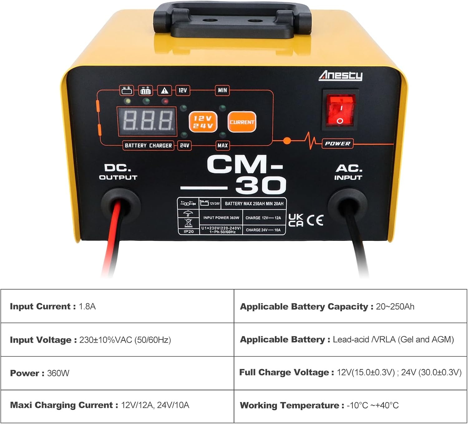Anesty Auto Acculader 12V/24V - 27% Korting