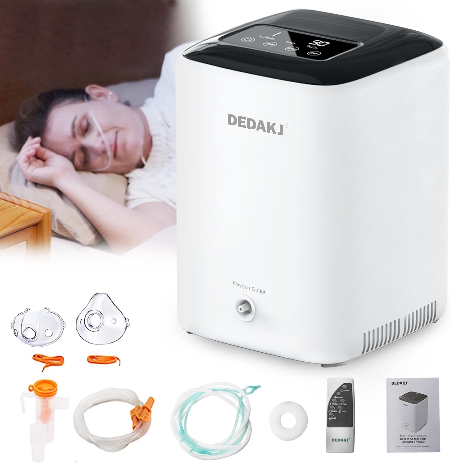 DEDAKJ DH22-C1L Zuurstofconcentrator 1-7L/min met Vernevelaar - 29% Korting!