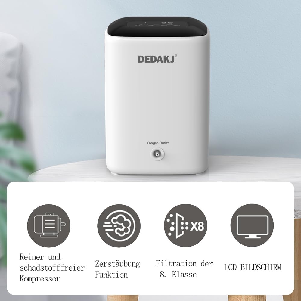 DEDAKJ DH22-C1L Zuurstofconcentrator 1-7L/min met Vernevelaar - 29% Korting!