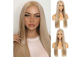 Ash Blonde Lange Rechte Pruik 31% Korting!