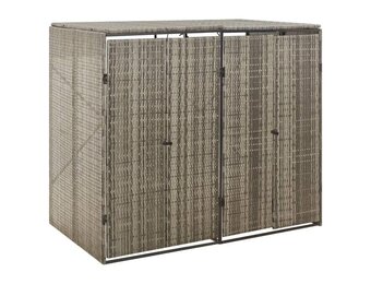 VidaXL Dubbele Containerberging Poly Rattan Grijs - 34% Korting!