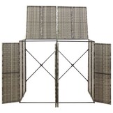 VidaXL Dubbele Containerberging Poly Rattan Grijs - 34% Korting!