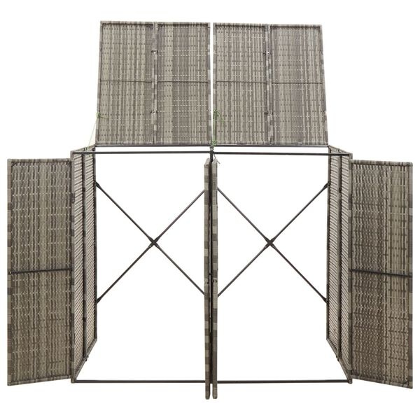 VidaXL Dubbele Containerberging Poly Rattan Grijs - 34% Korting!