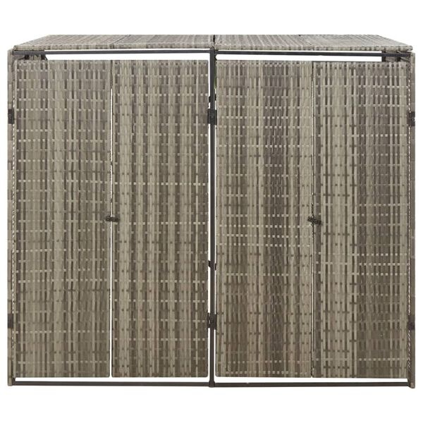VidaXL Dubbele Containerberging Poly Rattan Grijs - 34% Korting!