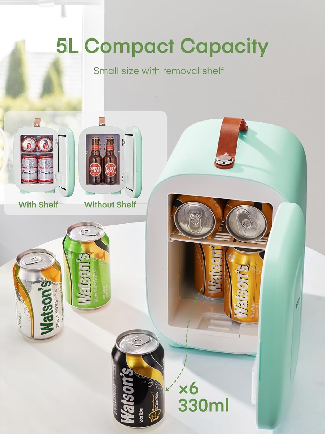 FOHERE Mini Koelkast 5L - Groen - 27% Korting!