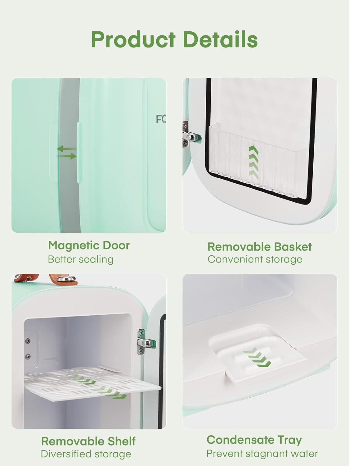 FOHERE Mini Koelkast 5L - Groen - 27% Korting!