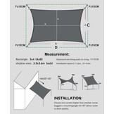 LOVE STORY Zonnedoek 4x6m Antraciet - 33% Korting!