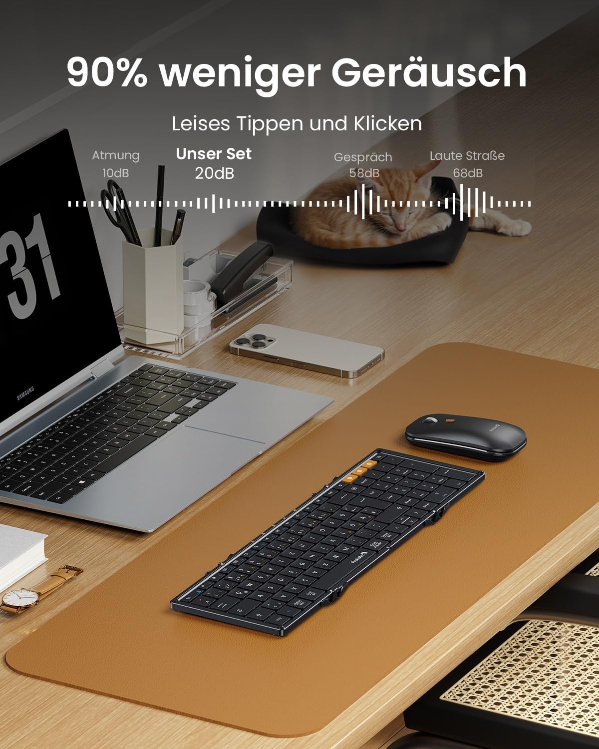 ProtoArc XKM01 Opvouwbaar Toetsenbord & Muis (QWERTZ) - 27% Korting!