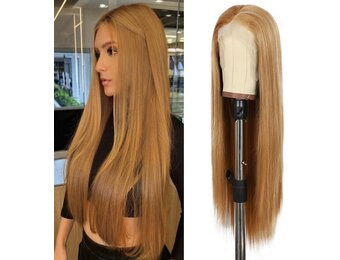 Sapphirewigs Pruik: Lange Rechte Geelbruine Lace Front (31% Korting)