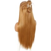 Sapphirewigs Pruik: Lange Rechte Geelbruine Lace Front (31% Korting)